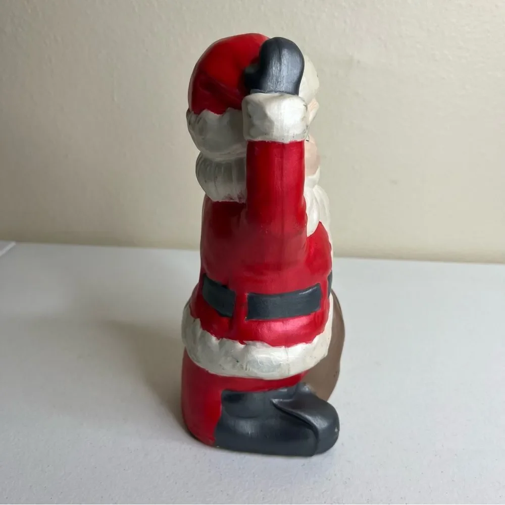 Vintage 70s Ceramic Santa Hobbyist Pottery Christmas Holiday Figurine Home Decor